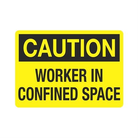 Caution Worker in Confined Space Sign